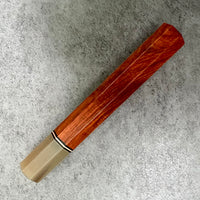 Custom Japanese Knife handle (wa handle) for 240mm - Siamese Rosewood, copper and blonde horn