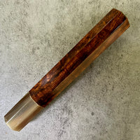 Custom Japanese Knife handle (wa handle) for 165-210mm : Desert Ironwood and marbled horn