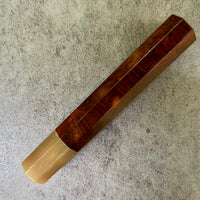 Custom Japanese Knife handle (wa handle) for 165-210mm : Desert Ironwood and blonde horn