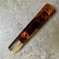 Custom Japanese Knife handle (wa handle) for 165-210mm : Desert Ironwood and marbled horn