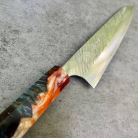 Yu Kurosaki Fujin SG2 Hammered Gyuto 210 - Blue hybrid handle