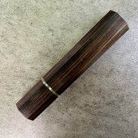 Custom Japanese Knife handle (wa handle) for 165-210 mm - African Blackwood and vintage Bakelite poker chip