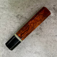 Custom Japanese Knife handle (wa handle) for Workhorse 240 - Desert Ironwood, 2 tone metal and horn