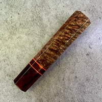 Custom Japanese Knife handle (wa handle) for 165-210mm : Dyed black ash and desert ironwood