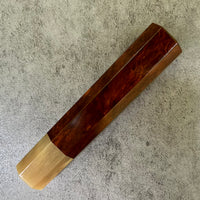 Custom Japanese Knife handle (wa handle) for 165-210mm : Desert Ironwood and blonde horn