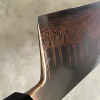 Custom Hatsukokoro Yorokobi SLD Copper Suminagashi (墨 流 し) Gyuto 270 mm - Honduran Rosewood burl and horn