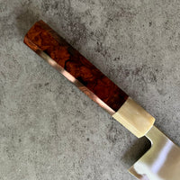 Sugi Fujiwara Myojin 240 mm Ironclad Aogami Super - Desert Ironwood Burl and Blonde
