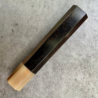 Custom Japanese Knife handle (wa handle) for 240mm - African Blackwood and blonde