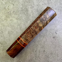 Custom Japanese Knife handle (wa handle) for 165-210mm : Dyed black ash and desert ironwood