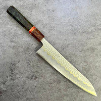 Custom Tsunehisa AS Hammered Gyuto 210mm - Dyed mango