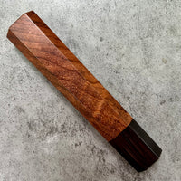 Custom Japanese Knife handle (wa handle) for 240mm - Yucatán Rosewood and African Blackwood