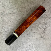 Custom Japanese Knife handle (wa handle) for Workhorse 240 - Desert Ironwood, 2 tone metal and horn