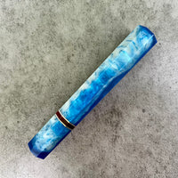 Custom Japanese Knife handle (wa handle) for 165-210mm : Blue and white swirl