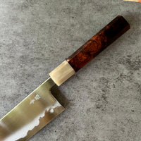 Sugi Fujiwara Myojin 240 mm Ironclad Aogami Super - Desert Ironwood Burl and Blonde