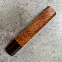 Custom Japanese Knife handle (wa handle) for 240mm - Yucatán Rosewood and African Blackwood