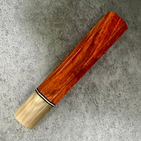 Custom Japanese Knife handle (wa handle) for 240mm - Siamese Rosewood, copper and blonde horn