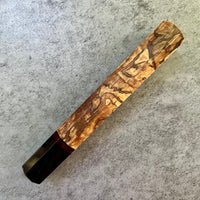 Custom Japanese Knife handle (wa handle) for 240mm - Spalted sycamore and buffalo horn