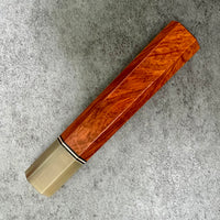 Custom Japanese Knife handle (wa handle) for 240mm - Siamese Rosewood, copper and blonde horn
