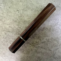 Custom Japanese Knife handle (wa handle) for 165-210 mm - African Blackwood and vintage Bakelite poker chip