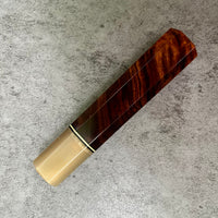Custom Japanese Knife handle (wa handle) for 210 mm knife - Desert Ironwood, bronze and horn