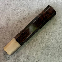 Custom Japanese Knife handle (wa handle) for 240mm - NiceAfrican Blackwood and marbled horn