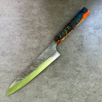 Yu Kurosaki Fujin SG2 Hammered Gyuto 210 - Blue hybrid handle