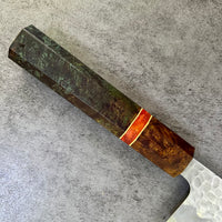 Custom Tsunehisa AS Hammered Gyuto 210mm - Dyed mango