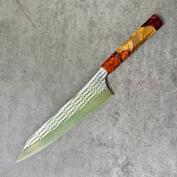 Custom Kurosaki Senko SG2/R2 240mm (10”) Gyuto Chef Knife : Amboyna burl with vintage poker chip