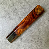 Custom Japanese Knife handle (wa handle) for 165-210mm : Desert Ironwood and marbled horn