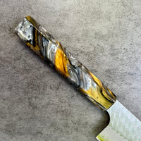 Custom Nigara Hamono SG2 Kurouchi Tsuchime Bunka 180mm - Gold Rush