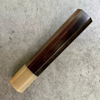 Custom Japanese Knife handle (wa handle) for 240mm - African Blackwood and blonde