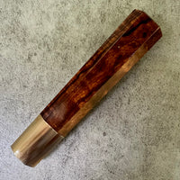 Custom Japanese Knife handle (wa handle) for 165-210mm : Desert Ironwood and marbled horn