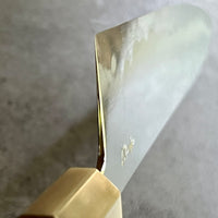 Sugi Fujiwara Myojin 240 mm Ironclad Aogami Super - Desert Ironwood Burl and Blonde