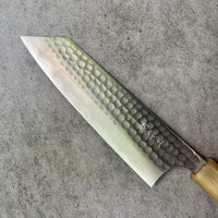 Custom Anryu Ikeada B2 stainless clad hammered Bunka 170mm : Stabilized Turkish Walnut and blonde