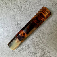 Custom Japanese Knife handle (wa handle) for 165-210mm : Desert Ironwood and marbled horn