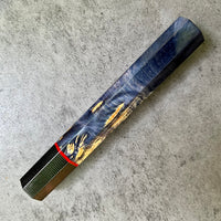 Custom Japanese Knife handle (wa handle) for 240mm - Dyed Canadian Yellow Cedar and micarta