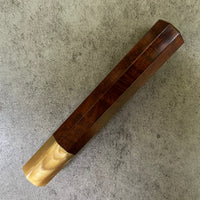 Custom Japanese Knife handle (wa handle) for 165-210mm : Desert Ironwood and blonde horn