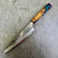 Custom Yu Kurosaki Fujin VG10 Hammered 210mm (8”) Gyuto Chef Knife - Chittum burl hybrid