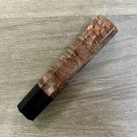 Custom Japanese Knife handle (wa handle) for 165-210mm : Black dyed maple burl and horn