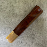 Custom Japanese Knife handle (wa handle) for 165-210mm : Desert Ironwood and blonde horn
