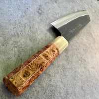 Custom Yamamoto Ironclad Aogami Super Damascus Ko Bunka 150mm - Japanese Elm Burl