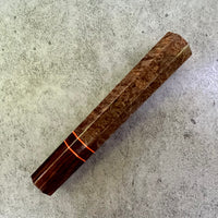 Custom Japanese Knife handle (wa handle) for 165-210mm : Dyed black ash and desert ironwood