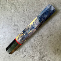 Custom Japanese Knife handle (wa handle) for 240mm - Dyed Canadian Yellow Cedar and micarta