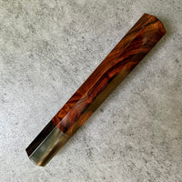Custom Japanese Knife handle (wa handle) for 165-210mm : Desert Ironwood and marbled horn