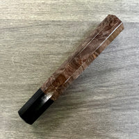 Custom Japanese Knife handle (wa handle) for 165-210mm : Black dyed maple burl and horn