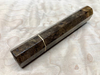 Custom Japanese Knife handle (wa handle) - Canxan Negro Burl and bronze