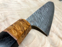 Custom Yu Kurosaki Fujin Hammered 240mm (10”) Gyuto Chef Knife with Gabon Ebony and Amboyna burl and copper
