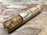 Custom Japanese Knife handle (wa handle) - Curly Ash with Japanese Elm Burl