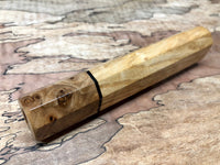 Custom Japanese Knife handle (wa handle) - Curly Ash with Japanese Elm Burl