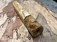 Custom Japanese Knife handle (wa handle) - Curly Ash with Japanese Elm Burl